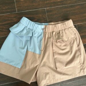 Fabletics Two-Tone Blue and Tan Women's Activewear Shorts